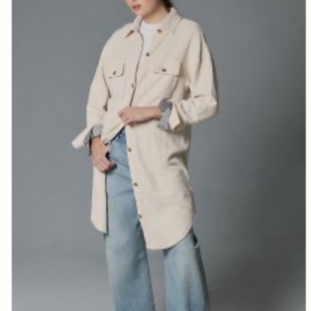 Anthropologie Pilcro Elegant Cream Women's Duster
